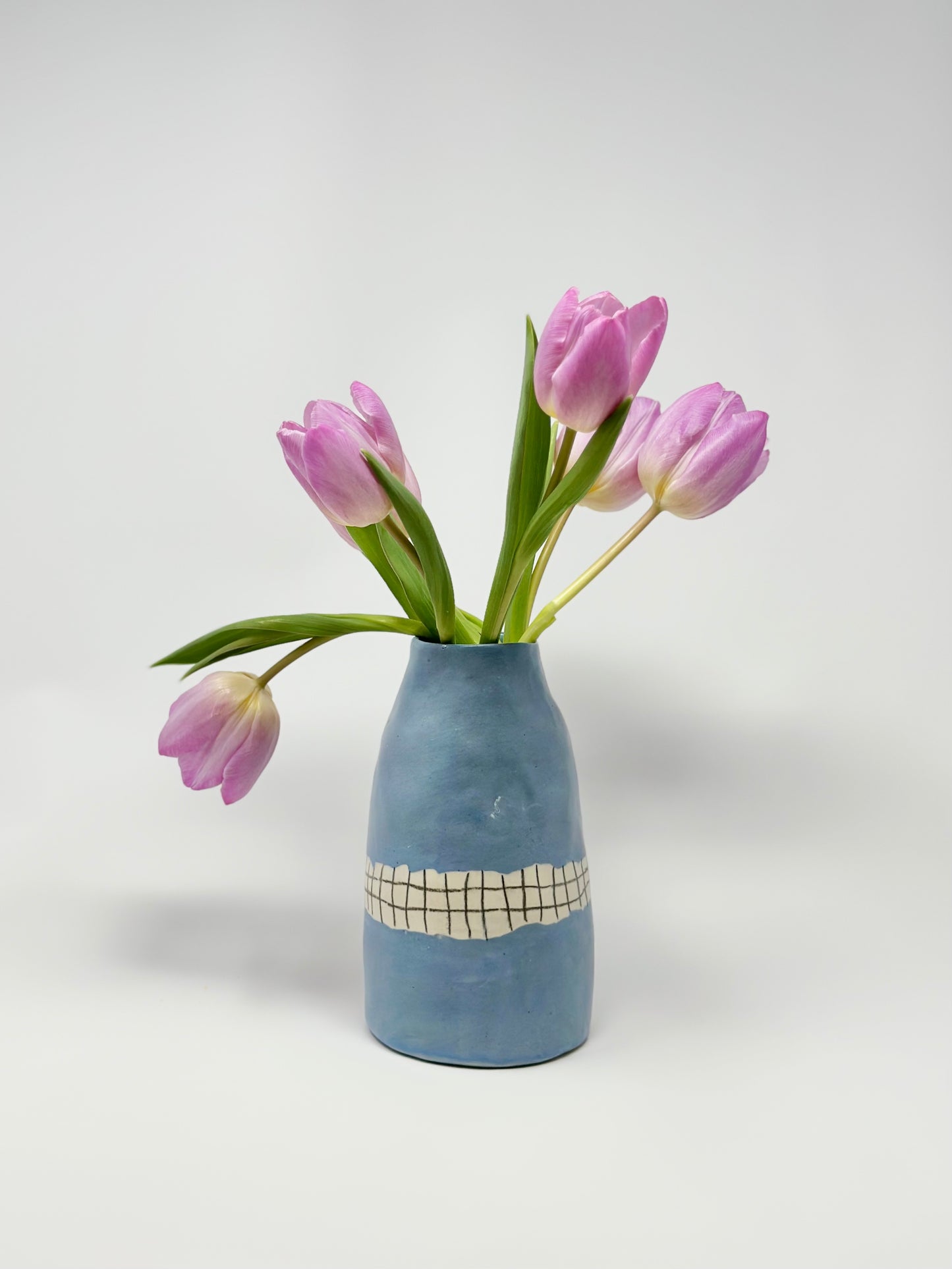 Blue and white clay vase