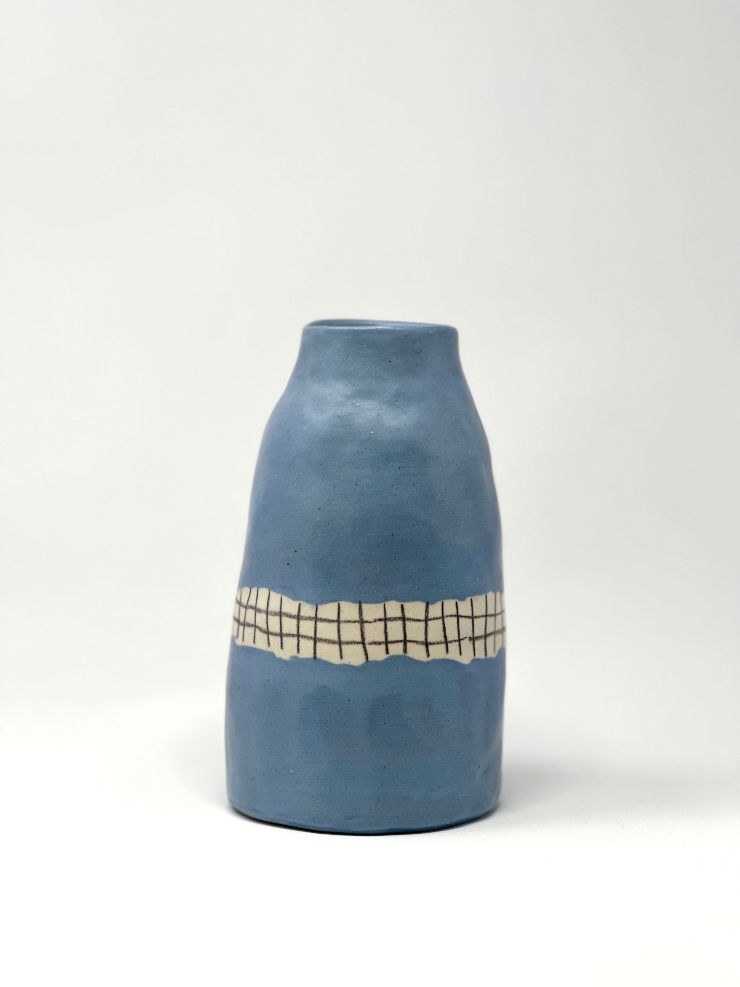 Blue and white clay vase