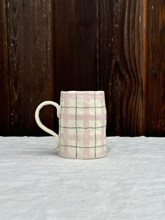 lilac and pencil plaid tall mug