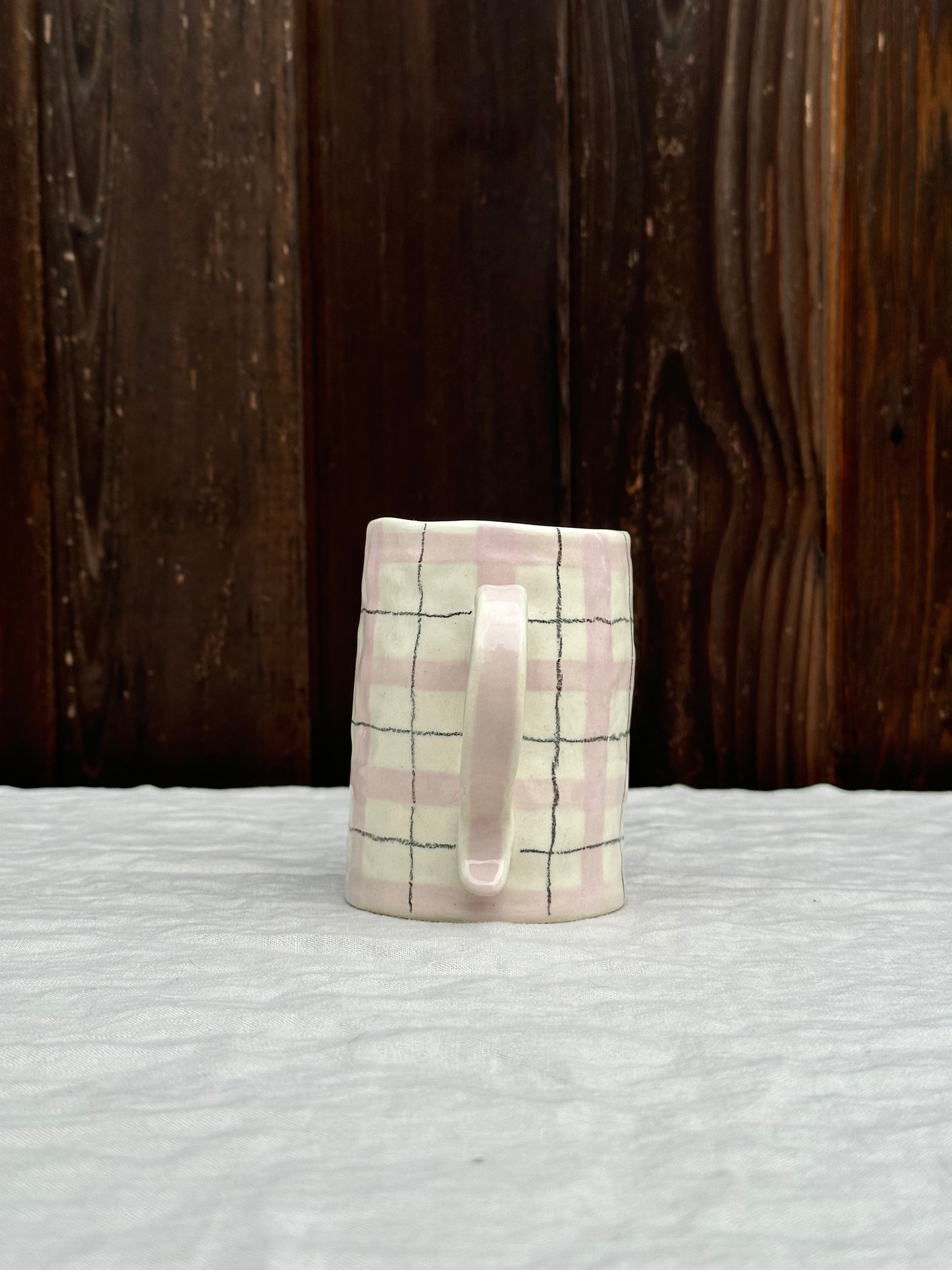 lilac and pencil plaid tall mug