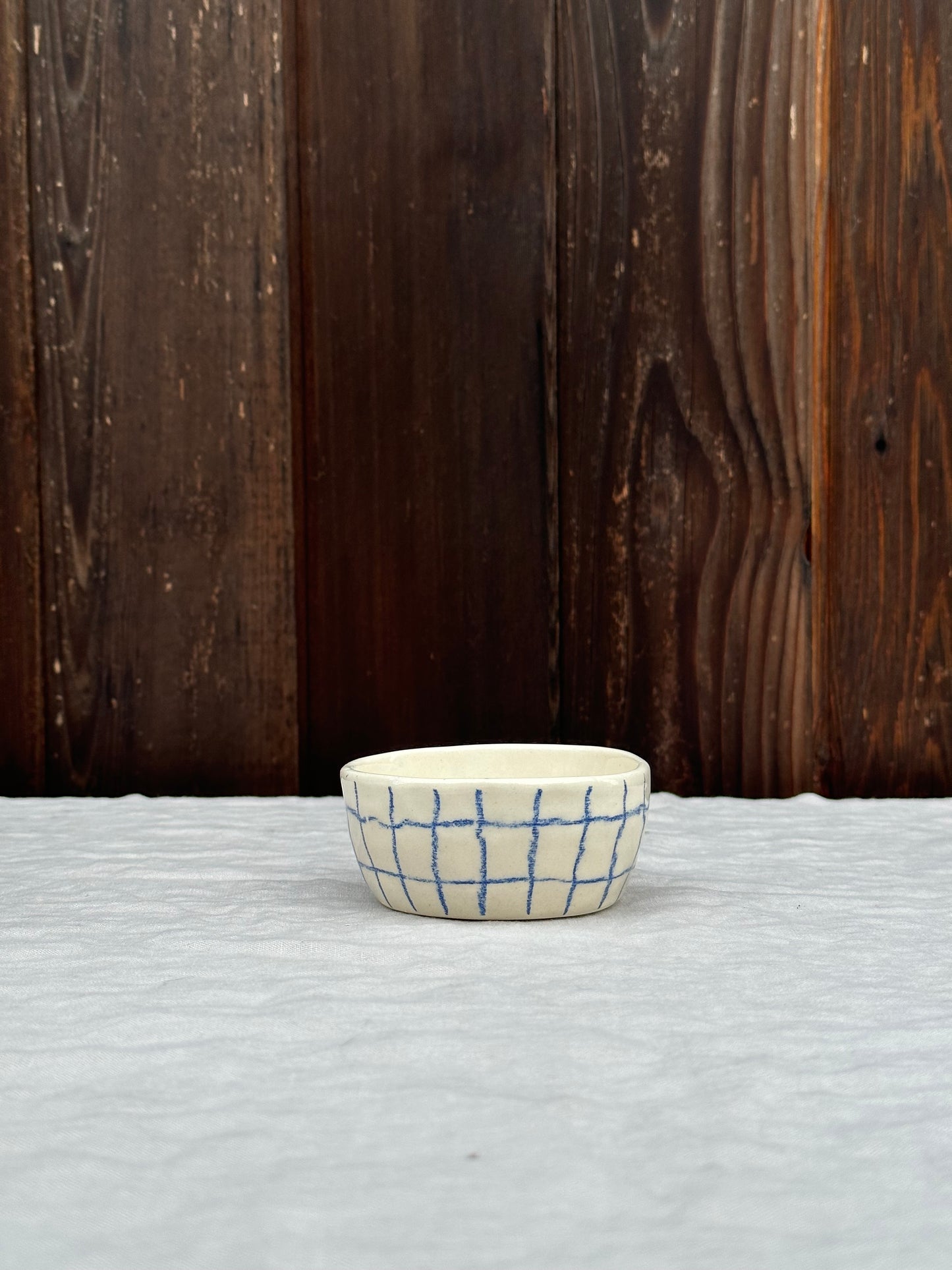 mini bowl blue pencil grid