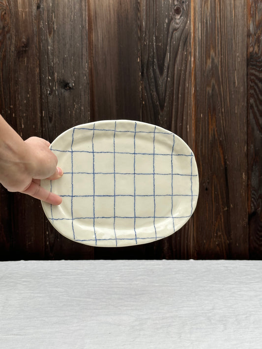 oval grid small platter